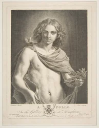 Apollo klädd i mantel och med lagergren och fiol, 1784.