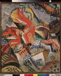 Komposition med röd tröja. Målning av Viktor (Victor) Nikandrovich Palmov (1888-1929), olja på duk