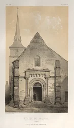 Pittoresk arkitektur eller monument från 1400-talet. Och XVI. Århundraden: Frankrikes slott från XV och XVI århundraden: Pl. 58, De Requeil Church (Sarthe)