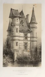 Pittoresk arkitektur eller monument från 1400-talet. Och XVI. Århundraden: Frankrikes slott av XV och XVI århundraden: Pl. 63, före detta herrgård De La Fosse (Saône et Loire)
