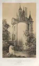 Pittoresk arkitektur eller monument från 1400-talet. Och XVI. Århundraden: Slott i Frankrike av XV och XVI århundraden: Pl. 83, Porten till slottet Saint-Martin-Du-Bec (Seine Infèrieure)