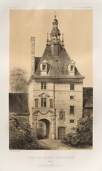 Pittoresk arkitektur eller monument från 1400-talet. Och XVI. Århundraden: Slott i Frankrike av XV och XVI århundraden: Pl. 85, Porte du Château d