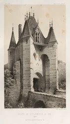 Pittoresk arkitektur eller monument från 1400-talet. Och XVI. Århundraden: Slott i Frankrike av XV och XVI århundraden: Pl. 95, Porte de Villeneuve-Le-Roi (Yonne)