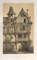 Pittoresk arkitektur eller monument från 1400-talet. Och XVI. Århundraden: Frankrikes slott av XV och XVI århundraden: Pl. 21, Gamla hus i Rouen (Seine-Inferieure)