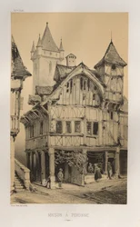 Pittoresk arkitektur eller monument från 1400-talet. Och XVI. Århundraden: Chateaux De France av XV och XVI århundraden: Pl. 27, House A Peronne (Somme)