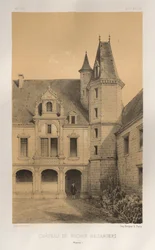 Pittoresk arkitektur eller monument från 1400-talet. Och XVI. Centuries: Chateaux De France av XV och XVI Centuries: Pl. 36, Château De Rocher Mezangers (Mayenne)