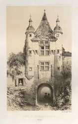 Pittoresk arkitektur eller monument från 1400-talet. Och XVI. Århundraden: Chateaux De France av XV och XVI århundraden: Pl.7, Porten till Chateau d