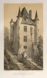 ...pl. 60, befäst hus i Uzerches Corrère, 1860.