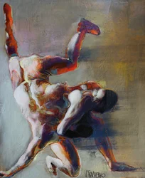 Abstrakta brottningsfigurer