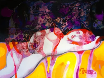 Sensuell liggande figur