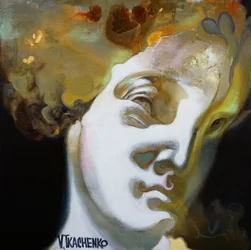 Surrealistisk gyllene byst