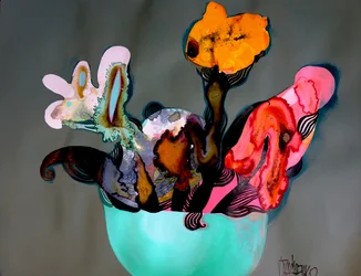 Färgsprakande abstrakta blommor