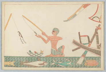 Den lilla fisken och fiskaren, illustration till Aesops fabler