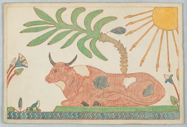 Oxen och grodan, Illustration för Aesops fabler