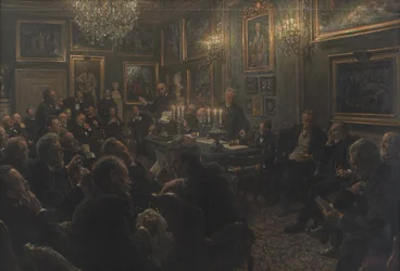 En akademirådsförsamling på Charlottenborg 1904
