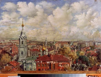 Moskva (Ryssland) - Målning av Viktor Jakovlevich Yakovlev (1844-?), olja på duk, rysk konst