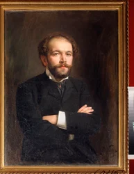 Porträtt av kompositören Nikolai Medtner (1879-1951) (Porträtt av kompositören N Medtner) - Målning av Viktor Karlovich Stemberg (1863-efter 1917), olja på duk