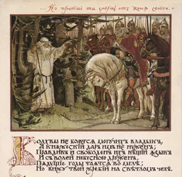 Illustration för Canto av Oleg den vise, 1899
