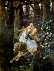 Tsarevich Ivan rider på den grå vargen, 1889