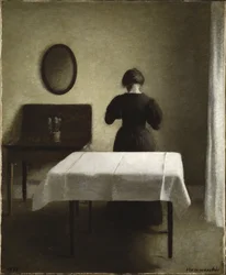 Interieur - Interiör, av Hammershoi, Vilhelm (1864-1916). Olja på duk