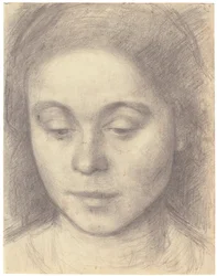 Porträtt av Ida, konstnärens hustru, 1898 (blyerts)