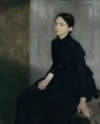 Porträtt av en ung kvinna, Konstnärens syster Anna Hammershoi