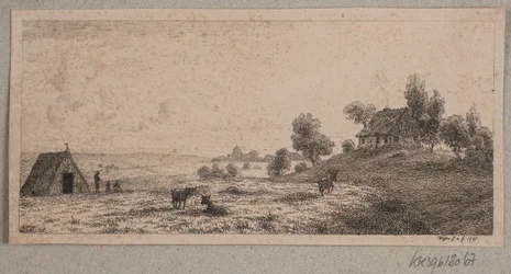 Landskap med bondgård och stuga