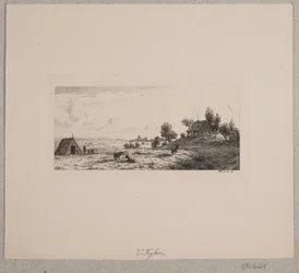 Landskap med bondgård och stuga