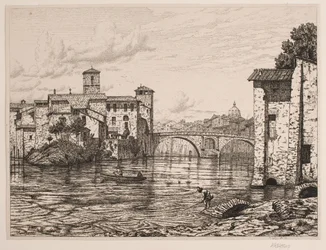Lämna vid Ponte Rotto i Rom