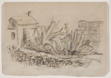 Landskap med hus t.v. södra Frankrike