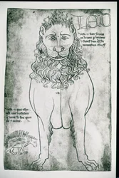 Ms Fr 19093 fol.24v Lejon och piggsvin (faksimil)