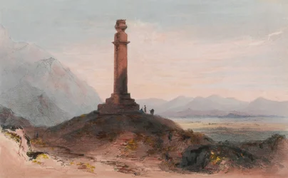 Alexanders kolonn nära Cabul, ca 1842 (färg litho)
