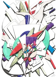 Atop, 2017, (färgat bläck på papper)