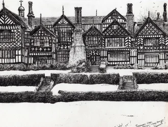 Bramall Hall Bramhall, 2004, (bläck på papper)