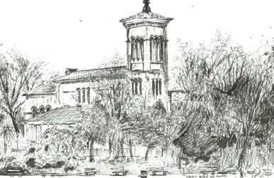 Kyrkan över Themsen, 2004, (Bläck på papper)