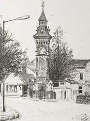 Clock Tower, Hay on Wye, 2007, (Bläck på papper)