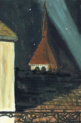 Laignes Frankrike takutsikt på natten, 2006