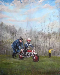 Motorcykelman, 2024 (olja på duk)