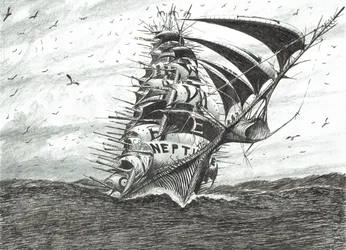 Storm Creators Cape Dolphin, 2024 (bläck och blyerts på papper)