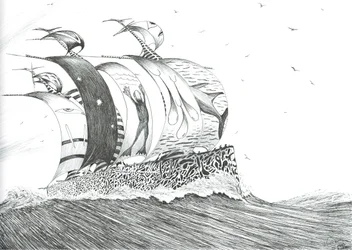 Storm Creators Cape Henlopen, 2024 (bläck och blyerts på papper)