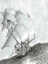 Storm Creators Molucca Sea, 2017, (bläck på papper)