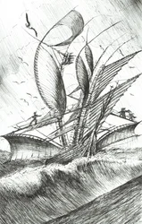 Storm Creators Pacific Ocean, 2017, (Bläck på papper)