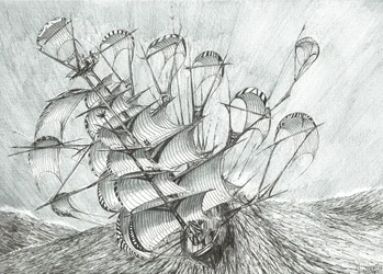 Storm Creators South China Sea, 2017, (bläck på papper)