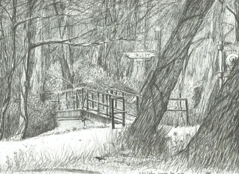 Den gamla metallbron, Bramhall park, 2004