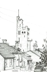 Tower in Knutsford, 2003, (Bläck på papper)