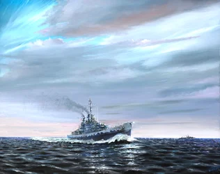 USS Atlanta patrullerar Canal Guard 1942,