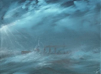 Amerikansk jagare i en storm till sjöss 1917, 2019