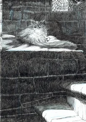 sida 21, Slottet i skogen Findhorn, 2006, (bläck på papper)