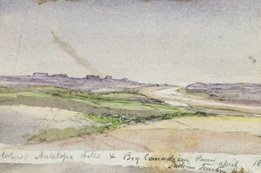 Antelope Hills och Big Canadian River, 1869 (akvarell på papper)