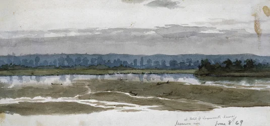 At Hotel, Fort Leavenworth, Kansas, Missouri River, 8 juni 1869 (akvarell)